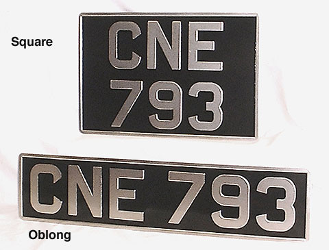 Pressed aluminium number plate - Pre 1963 (EACH)
