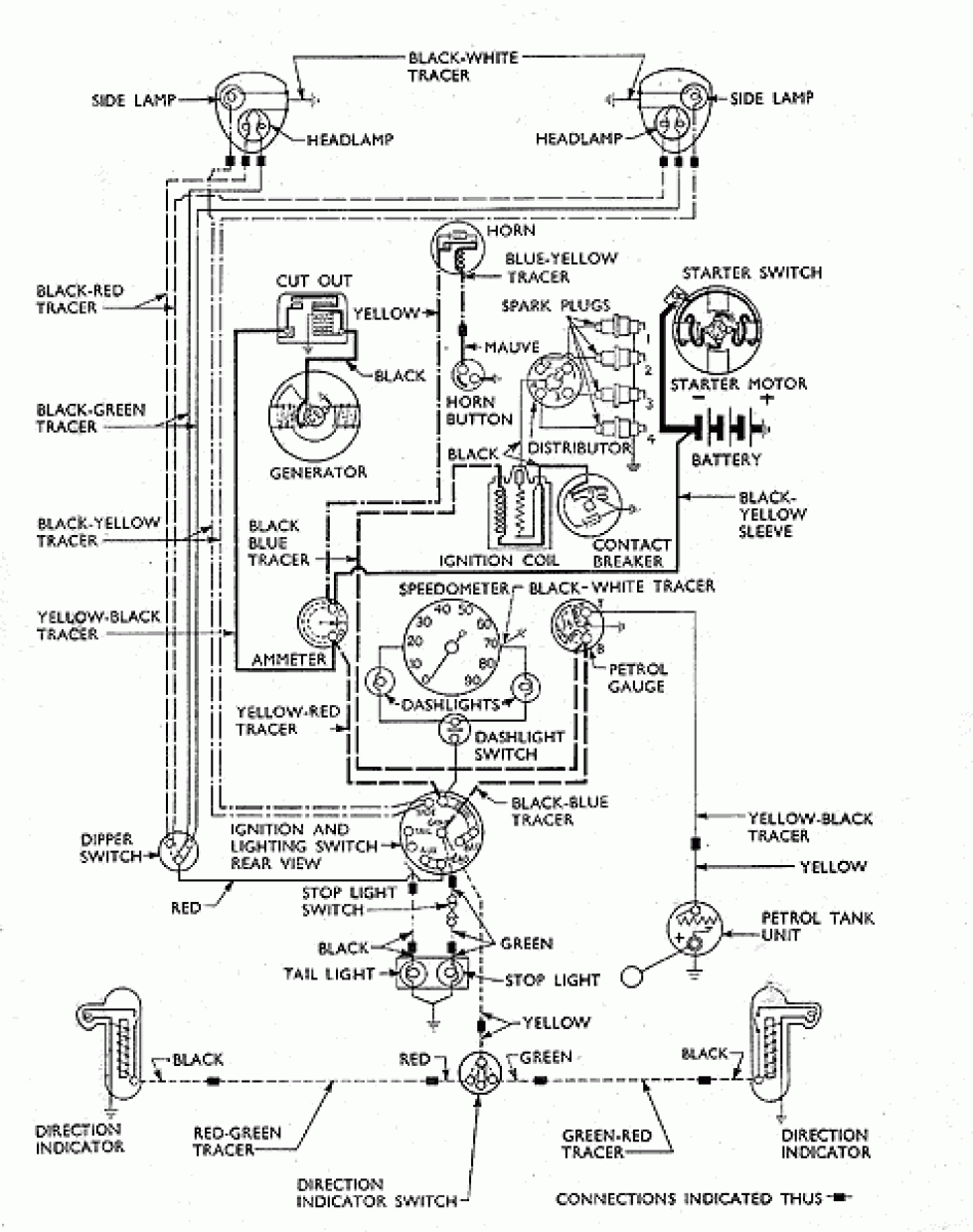 129: wiring diagram Anglia 3 brush dynamo pre 1953 | Small Ford Spares