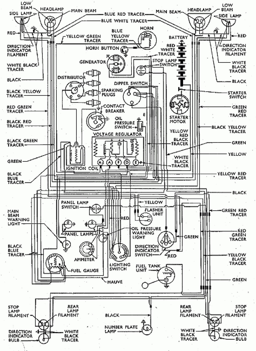 140: wiring diagram Thames 300E van prior Febuary 1955 ... ram light wiring diagram 