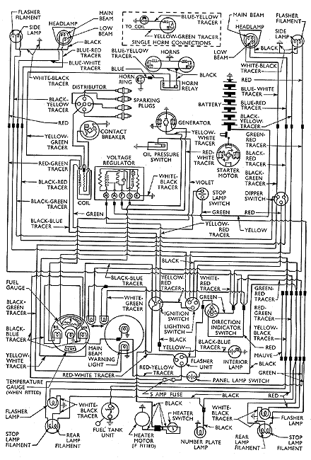 138: wiring diagram 100E Anglia, Prefect DeLuxe, Escort ... 1949 ford turn signal wiring diagram 