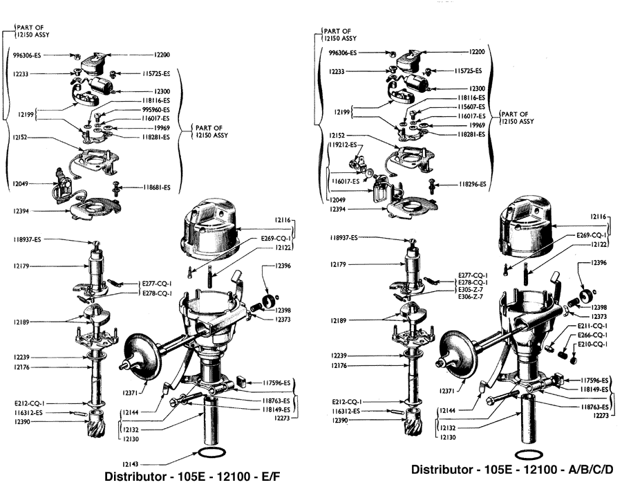 116: 105E distributor | Small Ford Spares 1937 ford ignition wiring diagram 