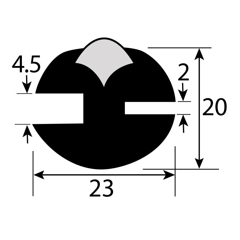 Rubber extrusion - Glazing strip