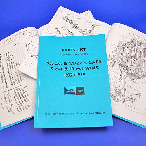 Ford spare parts list for 8hp & 10hp 1932-1959