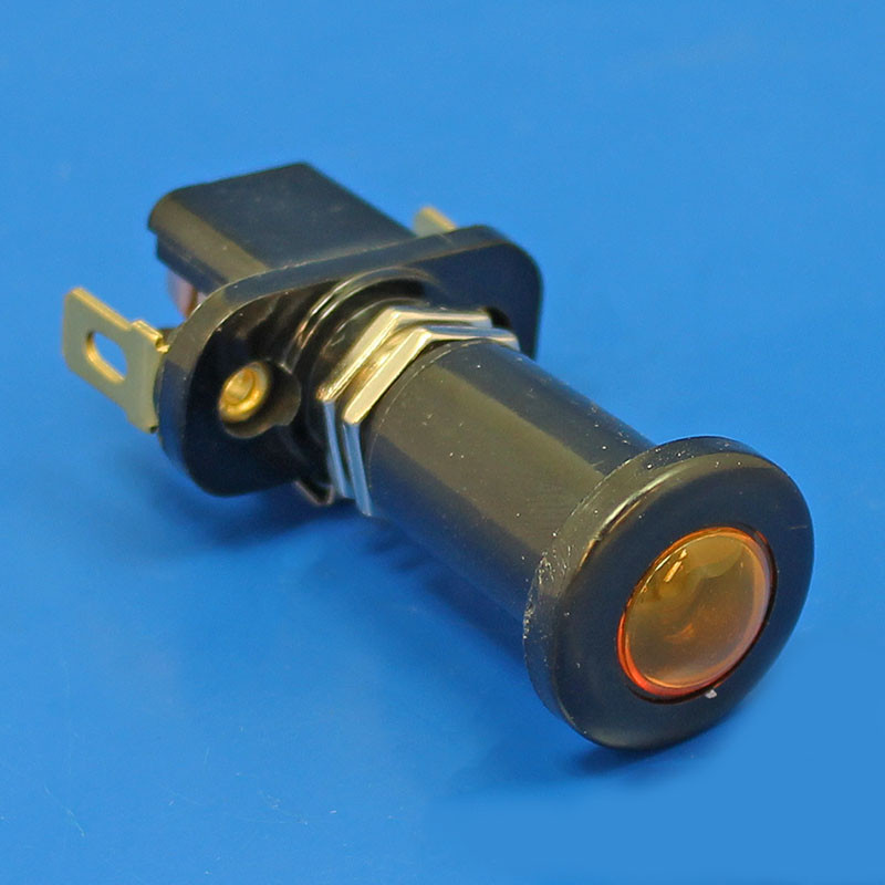 Illuminated pull switch with yellow lens