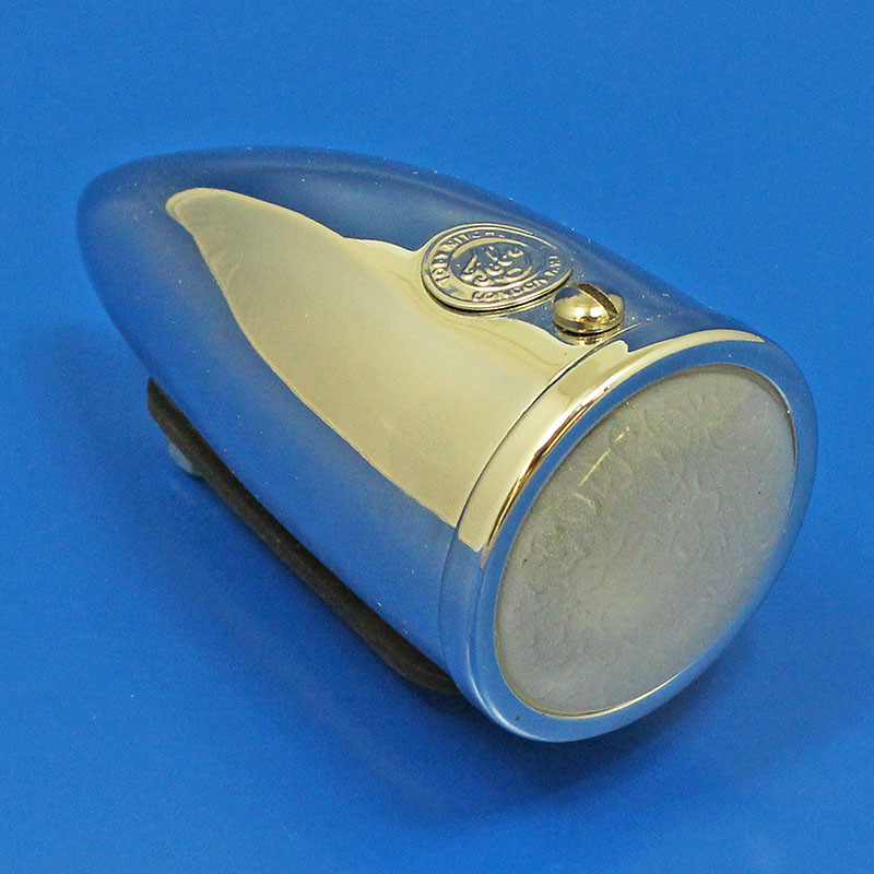 Side/Indicator Lamp - Equivalent to Lucas 1130 type, chrome 'Toby' medallion