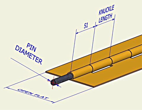 Bonnet hinge - Undrilled flat brass, 2 1/2