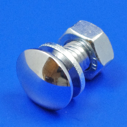 Chrome plated bumper bolt - Short, domed or flat head - Flat head