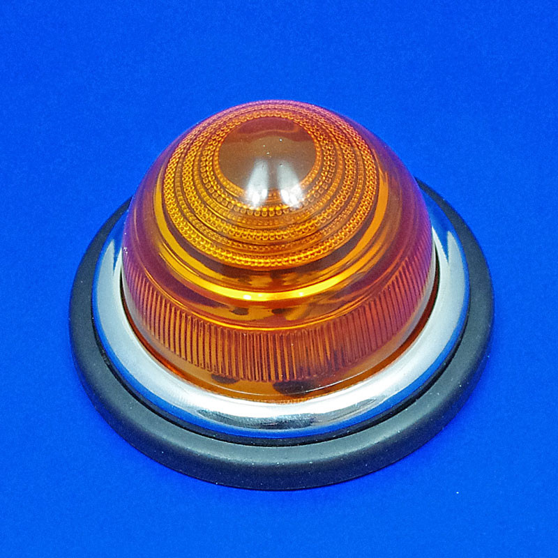 Side, Rear or Indicator Lamp equivalent to Lucas 594 (Flush Mount) - Amber indicator with glass lens