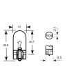 12 Volt 5 Watt WEDGE T10 capless side light auto bulb