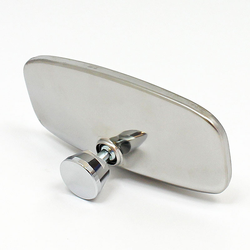 Classic interior mirror - Polished stainless, rectangular head, single stud