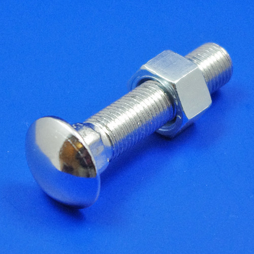 Chrome plated bumper bolt - Long, domed head