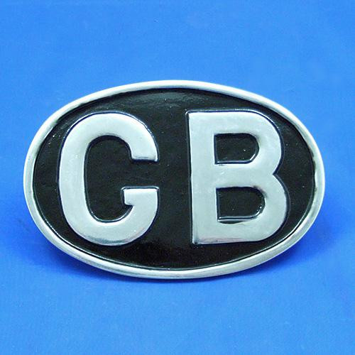 Oval GB plaque - polished aluminium