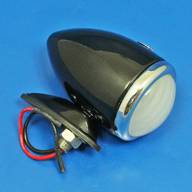 'Toby' side/indicator lamp - Equivalent to Lucas 1142 type, gloss BLACK finish with indicator function