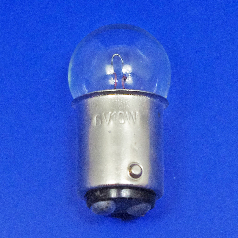 6 Volt 10W double contact SBC BA15D base side/warning bulb