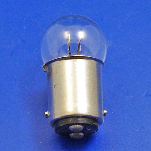 6 Volt small globe (19mm) double filament auto bulb