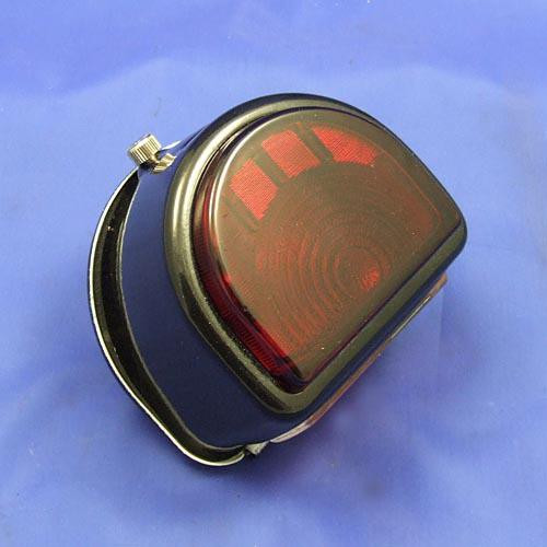 Black 'D' Lamp, full red glass lens - Equivalent to the Lucas ST51 type