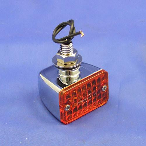 Indicator lamp with amber lens - Small, stud mounted (40mm x 25mm x 40mm depth)