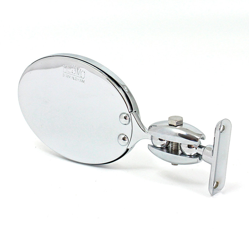Oval rear view mirror - Equivalent to Desmo 263 model, stamped Desmo - Chrome plated