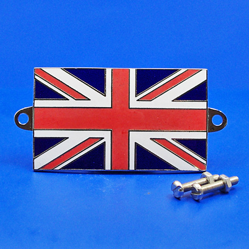 Enamel nationality flag badge / plaque United Kingdom - Chrome finish