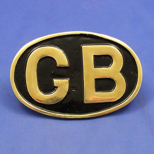 Oval GB plaque - Polished brass