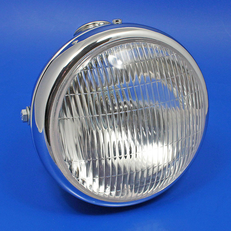 Complete headlamp unit equivalent to Lucas SSU700 - Chrome