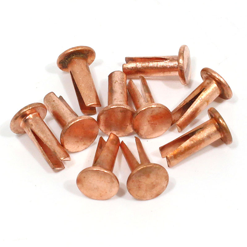Bifurcated copper split rivet