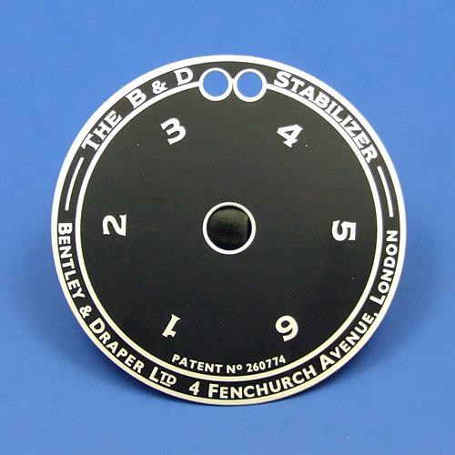 Bentley & Draper indicator dial - Large