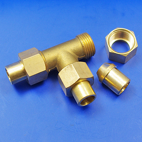 Solder nut type tee piece - 3/8