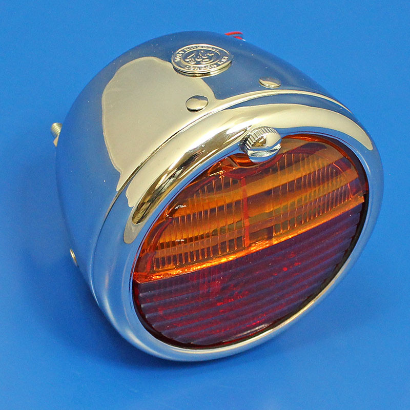 'Toby' round rear lamp (equivalent to the Lucas ST38/'Pork Pie') with INDICATOR conversion