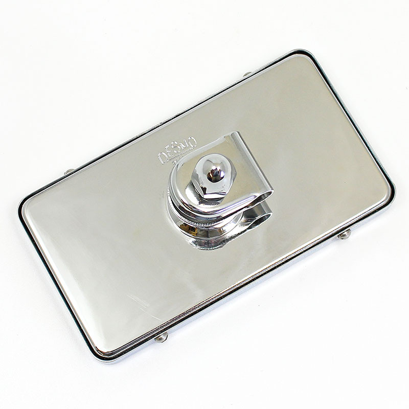 Rectangular rear view mirror - 118mm x 67mm, stamped Desmo - Chrome plated with CONVEX glass