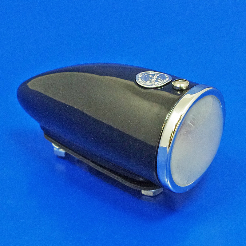 Side/Indicator lamp - Equivalent to Lucas 1130 type, black body with chrome 'Toby' medallion