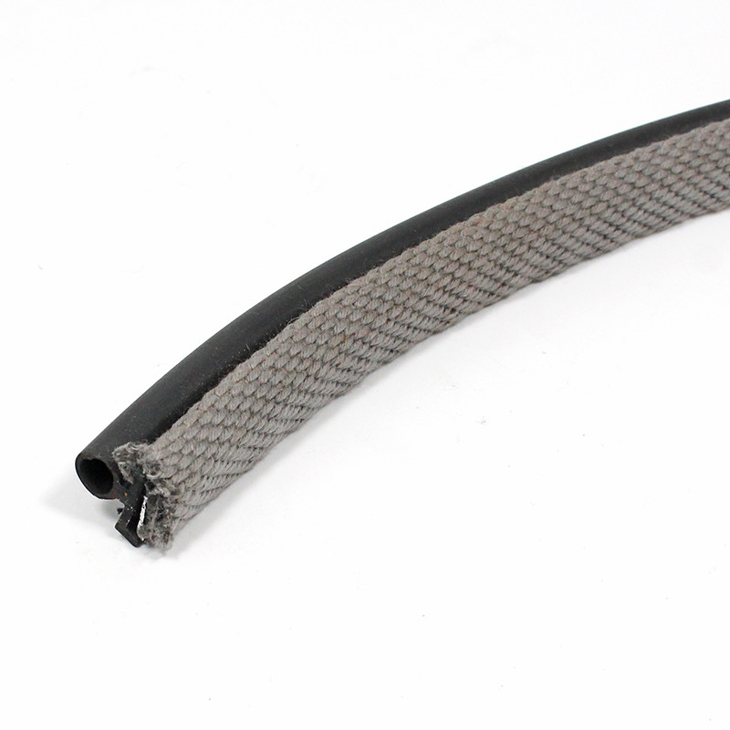 Draught excluder - Snap on, woven cover and 8mm diameter bead - Grey draught excluder