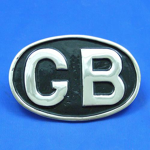 Oval GB plaque - Nickel plated