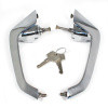 push button outside door handles with key barrel (pair)