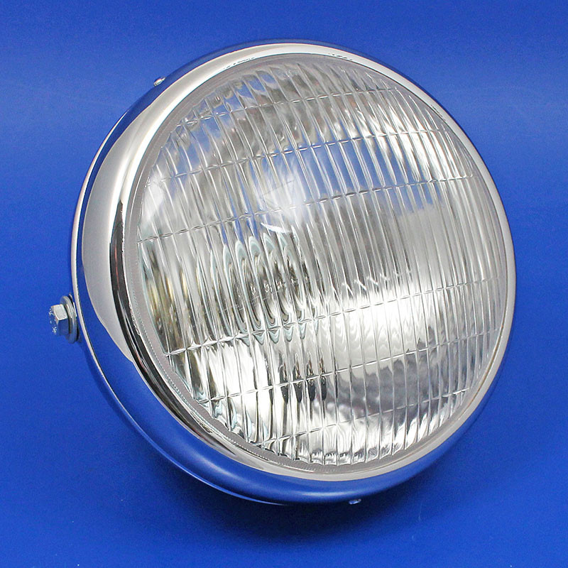 Complete headlamp unit equivalent to Lucas SS700P - Chrome