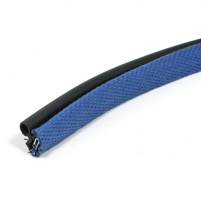 Draught excluder - Snap on, woven cover and 8mm diameter bead - Blue draught excluder