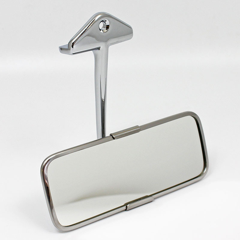 Classic interior mirror - Polished stainless, swan neck with stepped bracket