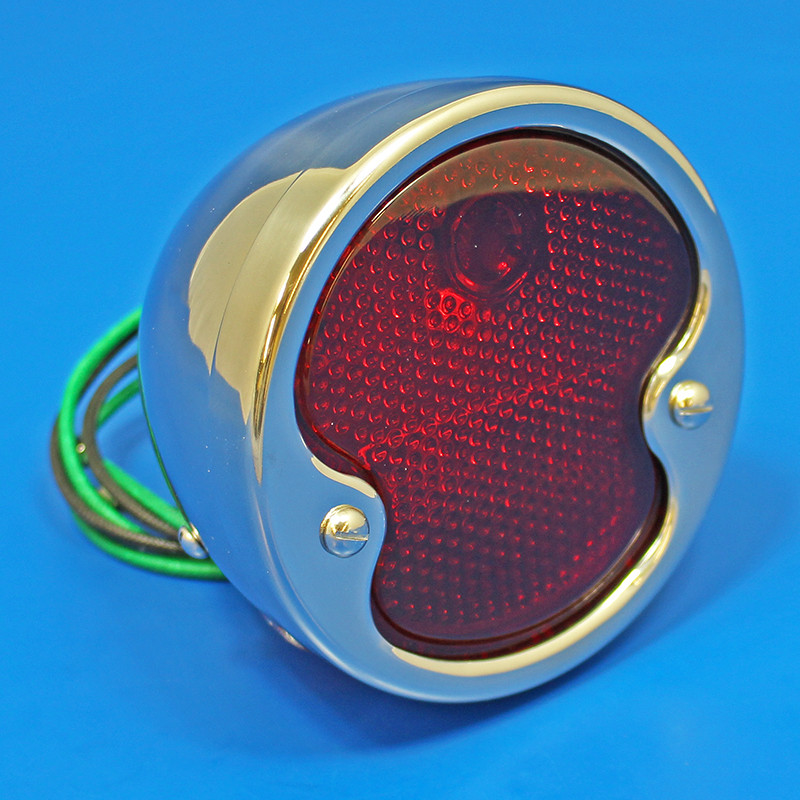 'Duolamp' rear lamp - Red reflective single glass lens, WITH side lens