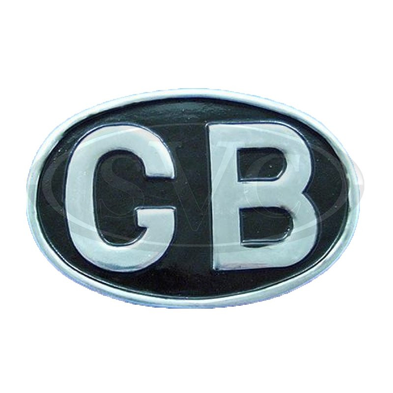 Oval GB plaque - Chrome plated