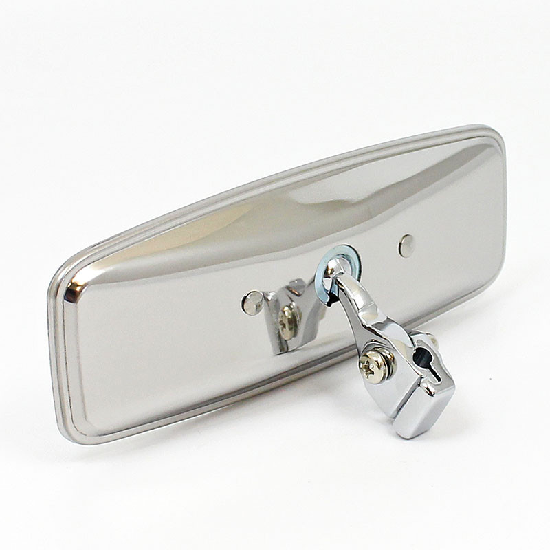 Classic rear view mirror - Rod mounted, stainless steel