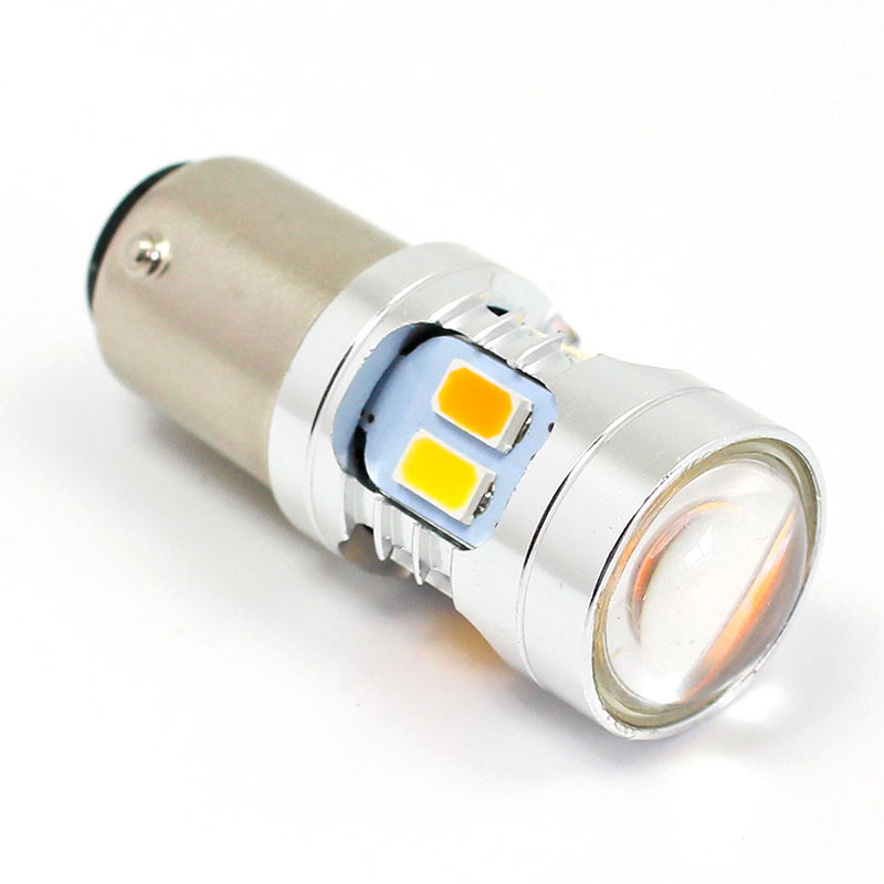 Warm White & Amber 6V  &12V LED Combined Side & Indicator lamp - SBC BA15D fitting