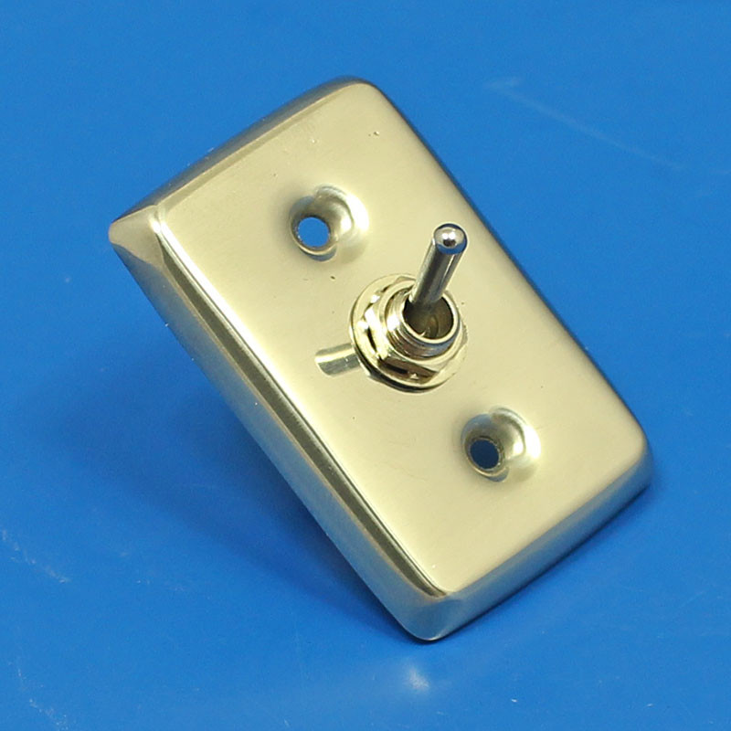 Interior light toggle switch with cover plate - Polished Stainless Steel