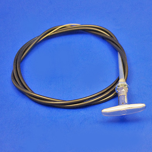 Chrome choke cable assembly - 1500mm long, locking 'T' knob