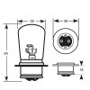 British Pre-focus 12 volt double contact P36D, 45/40 watt Headlamp bulb