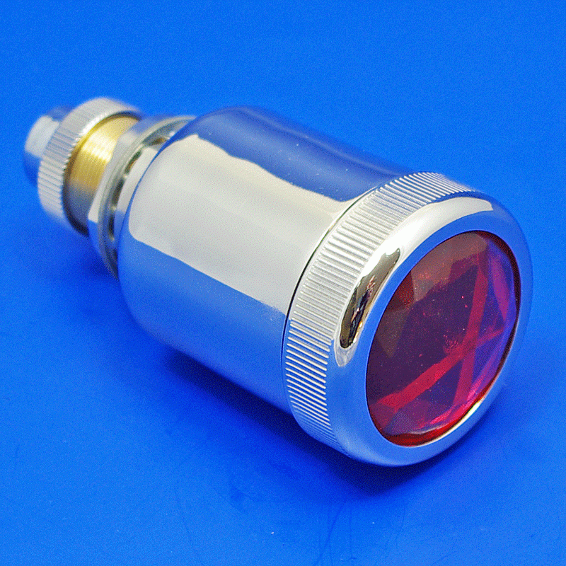 Rear lamp equivalent to Lucas L582 model with glass prismatic lens - Indicator - Chrome body and rim, amber lens