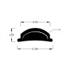 Windscreen filler/locking strip - 'Chrome' finish plastic