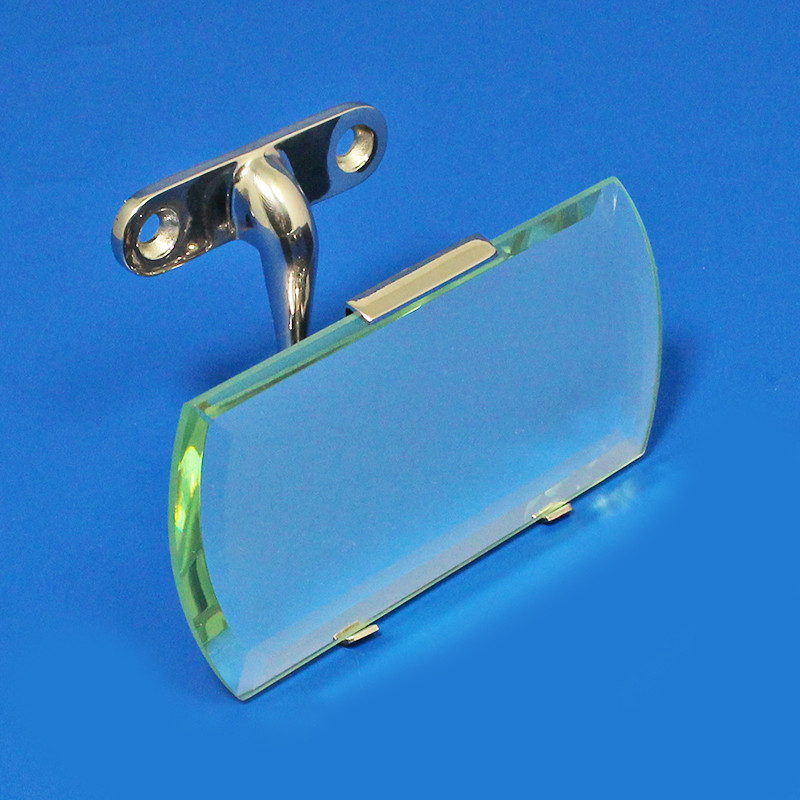 Interior rear view mirror- Top mounting, shaped bevelled glass