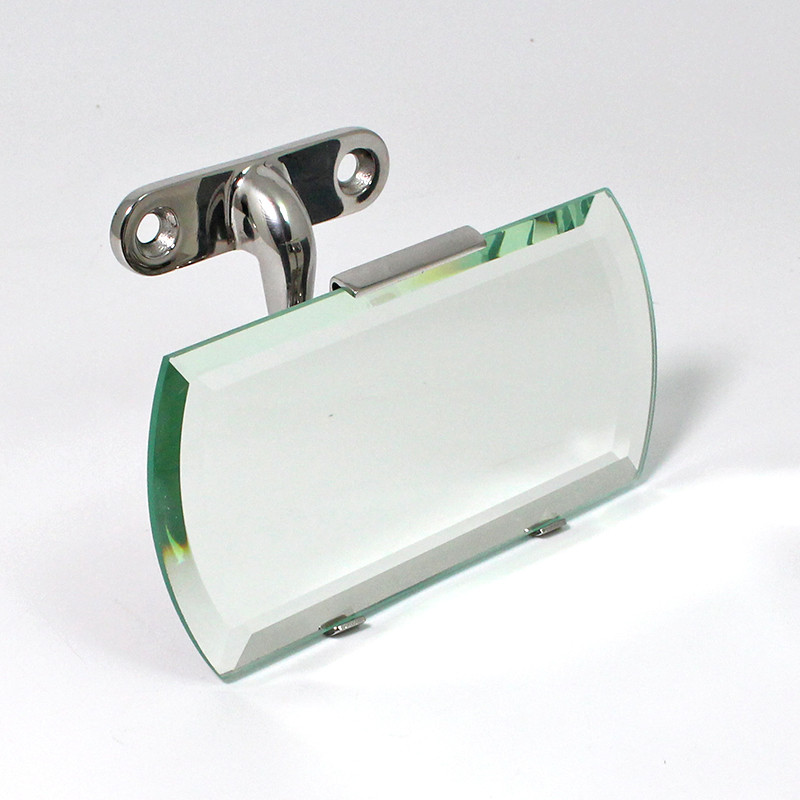 Interior rear view mirror- Top mounting, shaped bevelled glass