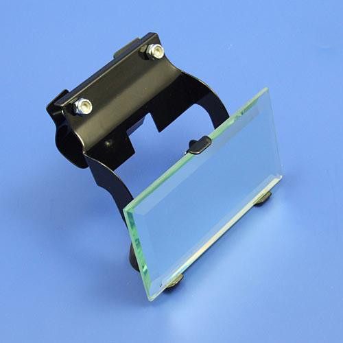 Interior rear view mirror - Top rail mounting, bevelled glass, black bracket