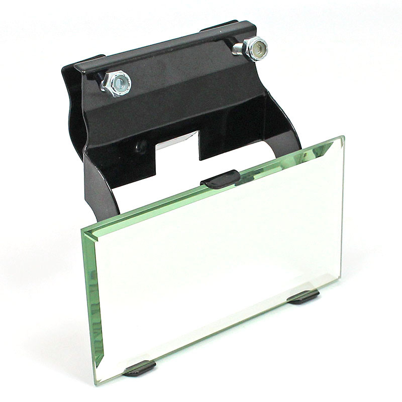 Interior rear view mirror - Top rail mounting, bevelled glass, black bracket